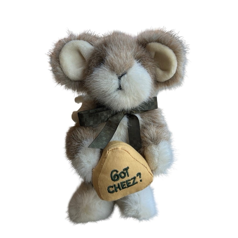 VTG Boyds 2000 Collection Mouse Plush Got Cheez Brown White Fuzzy Poseable Gift